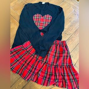 Crewcuts girls holiday sweater (xl/12-14) & matching skirt (l/10-12).